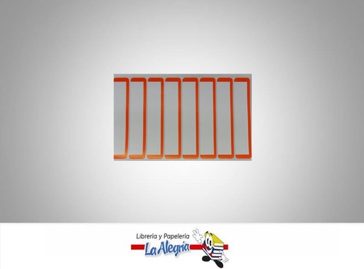 [ES0055] ETIQUETA RECTANGULAR 9X1,7CM NARANJA 24U MARCA STAR   