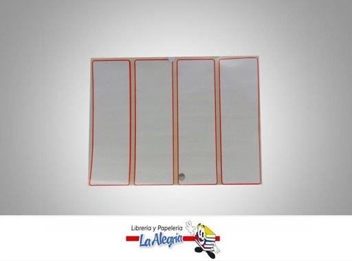 [ES1403] ETIQUETA RECTANGULAR 11,5X3,5CM ROJA 12U MARCA STAR   