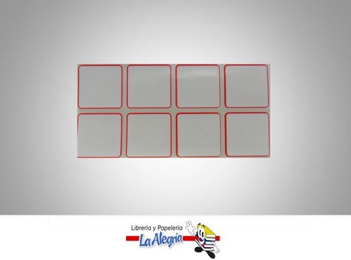 [ES3001] ETIQUETA CUADRADA 3,5X3,5CM ROJA 24UND MARCA STAR   