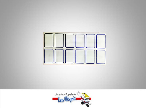 [ES4202] ETIQUETA RECTANGULAR 4X2CM AZUL 36UND MARCA STAR   