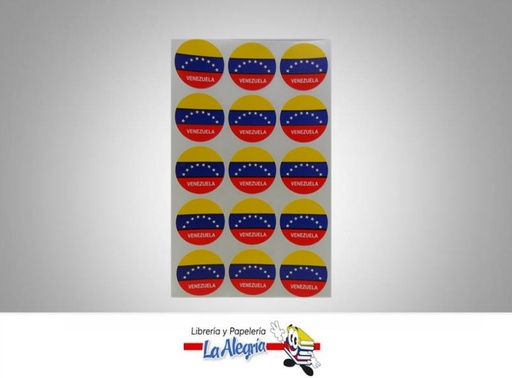 [ESC3BV] ETIQUETA CIRCULAR BANDERA DE VENEZUELA PAQ. 45UND MARCA STAR