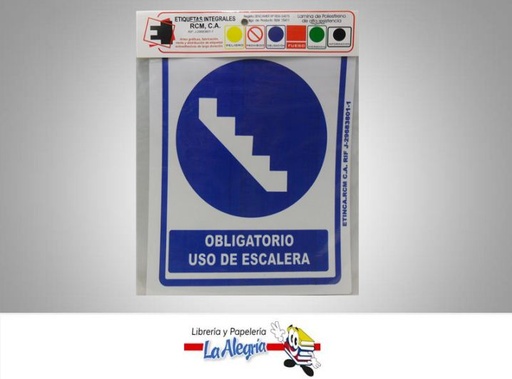 [ETC12] SENAL OBLIGATORIO USO D/ ESCALERA 24X19C MARCA ETINCA   