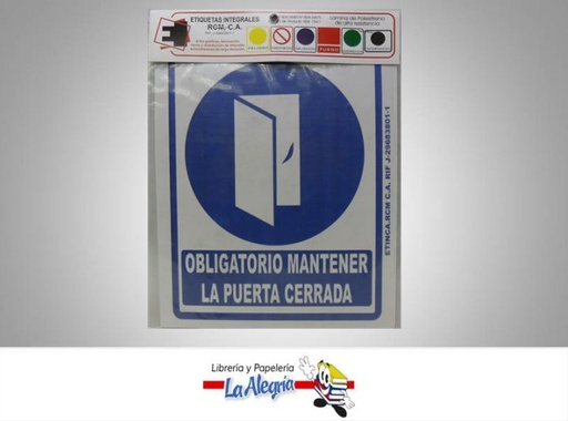 [ETC15] SENAL OBLIGATORIO PUERTA CERRADA 24X19C MARCA ETINCA   
