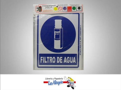 [ETC16] SENAL FILTRO DE AGUA 24X19CM MARCA ETINCA   