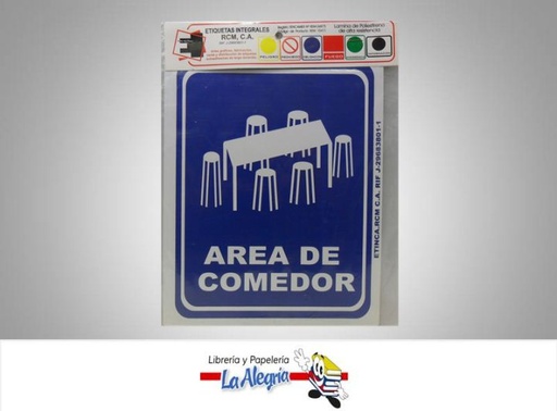 [ETC19] SENAL AREA DE COMEDOR24X19CM MARCA ETINCA   