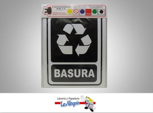 [ETE27] SENAL RECICLAJE BASURA 24X19CM MARCA ETINCA   