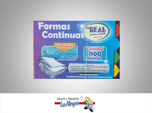 [FC0003] FORMA CONTINUA 9 1/2 X11 2P 1100F MARCA LA REAL   