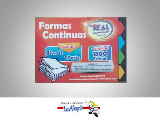 [FC0005] FORMA CONTINUA 9 12 X11 1P 1800F MARCA LA REAL