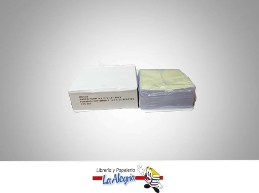[FC0022] FORMA CONTINUA 9 1/2 X 11 4P 375F MARCA OFIMAK   