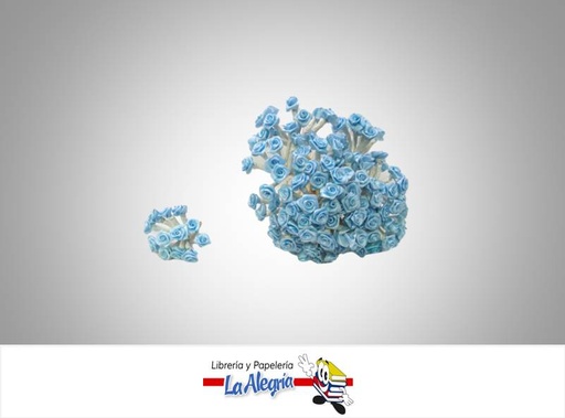 [FLOR00009] ROSA ARTIFICIAL 05MM AZUL CLARO 12 UND MARCA S/M   