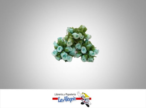 [FLOR01007] ROSA ARTIFICIAL 20MM AZUL CELESTE 12 UND MARCA S/M   