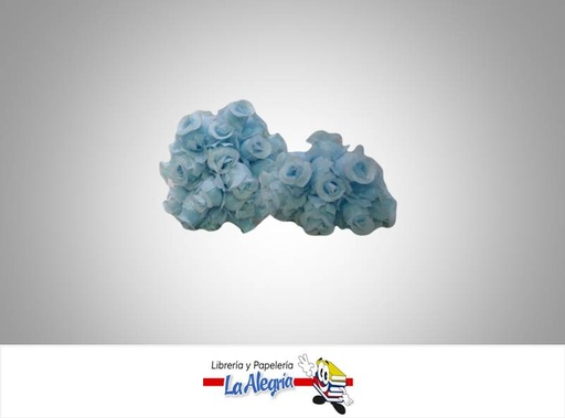 [FLOR01008] ROSA ARTIFICIAL 20MM AZUL CIELO 12 UND MARCA S/M   