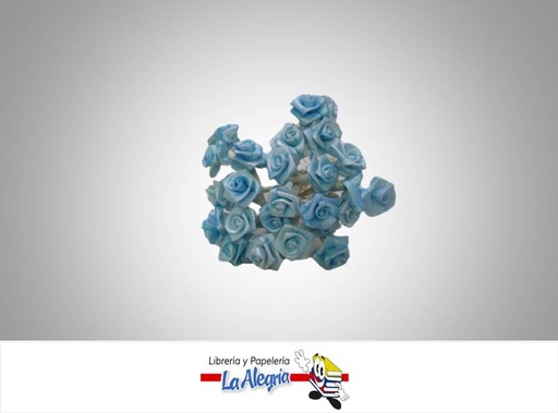 [FLOR02009] ROSA ARTIFICIAL 09MM AZUL CLARO 12UND MARCA S/M   