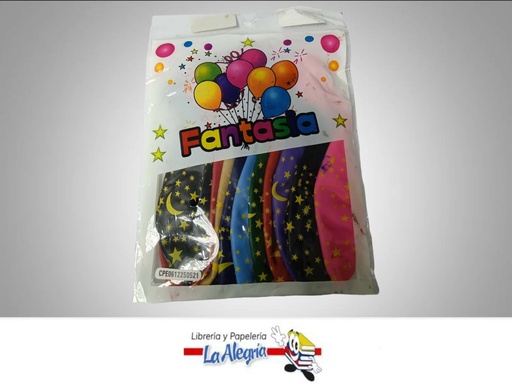 [GL001] GLOBO R12 ESTAMPADO COLOR SURTIDO PAQ MARCA FANTASIA   