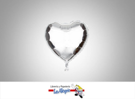 [GLOBOF10050] GLOBO FOIL 10'' CORAZON PLATA UND    