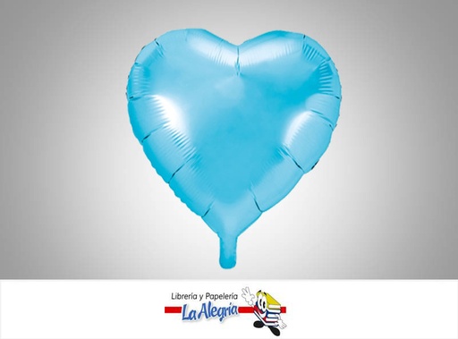 [GLOBOF16008] GLOBO FOIL 16'' CORAZON AZUL CIELO UND    