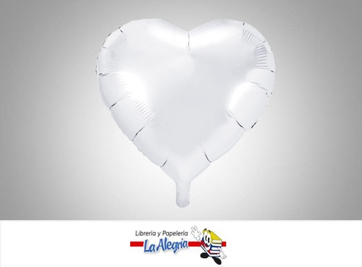 [GLOBOF16016] GLOBO FOIL 16'' CORAZON BLANCO UND    