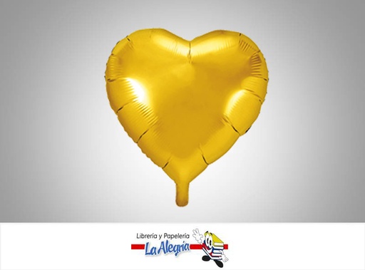 [GLOBOF16022] GLOBO FOIL 16'' CORAZON DORADO UND    