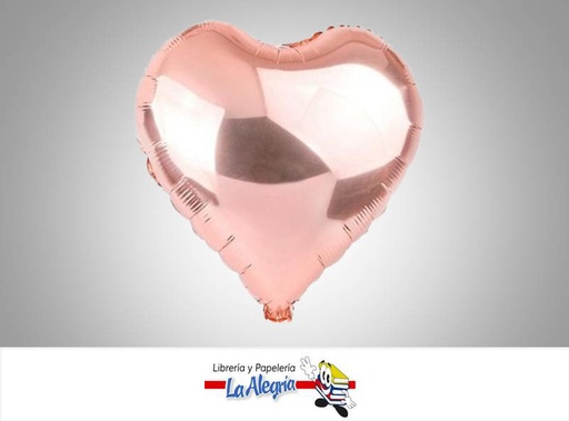[GLOBOF16150] GLOBO FOIL 16'' CORAZON ORO ROSA UND    