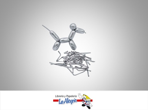 [GMF100050] GLOBO MIL FIGURA METAL PLATEADO 100UND    