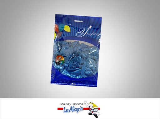 [GMR10013] GLOBO R10 METALIZADO AZUL REY 50 UND MARCA YUEFAN   