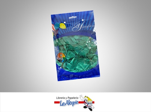 [GMR10066] GLOBO R10 METALIZADO VERDE 50 UND MARCA YUEFAN   