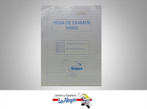[HOJEXORI] HOJA DE EXAMEN CARTA PAQ 48H MARCA ORINOCO   