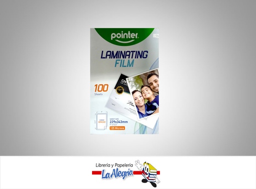 [LAMI28] LAMINA P/PLAS EXTRA OFICIO 229X343MM UND MARCA POINTER   