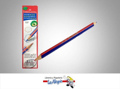 [LAP022] LAPIZ BICOLOR HEXAGONAL ROJO/AZUL UND MARCA FABER CASTELL   