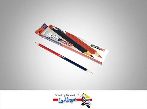[LAP026] LAPIZ HEXAGONAL BICOLOR ROJO/AZUL UND MARCA PRINTA   
