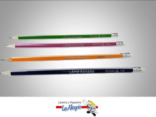 [LAPL2HB1050] LAPIZ GRAFITO RAYADO 2HB UND MARCA SYSABE   