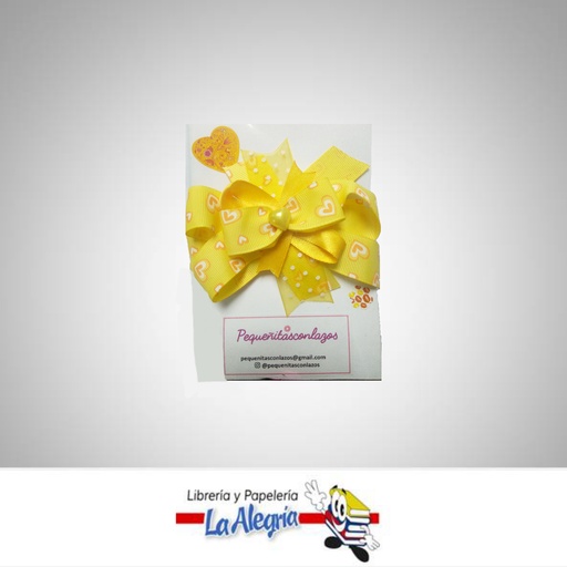 [LAZOUNO] LAZO DE NINA GRANDE AMARILLO UND MARCA PEQUEÑIAS CON LAZOS   