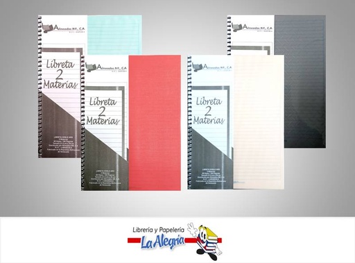 [LDA2M] LIBRETA DOBLE ARO 21,5X28CM2 MAT 1LIN MARCA ALINEADOS PT   