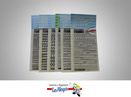[LE] LETRAS TRANSFERIBLES SET UND MARCA SICOBEN   