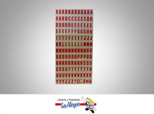[LE21RO] ETIQUETA LETRAS 2,3X1CM ROJA 144UND MARCA STAR   