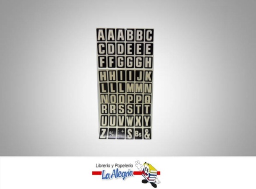[LE32FN] ETIQUETA LETRAS 3,3X2,2CM NEGRA 54UND MARCA STAR   
