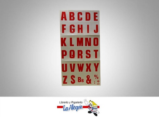 [LE45FR] ETIQUETA LETRAS 4,5X2,6CM ROJAS 54UND MARCA STAR   