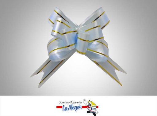 [LMG0021008] LAZO MAGICO 18X390MM AZUL CIE/DORADO UND MARCA HAND DRAW FLOWER   