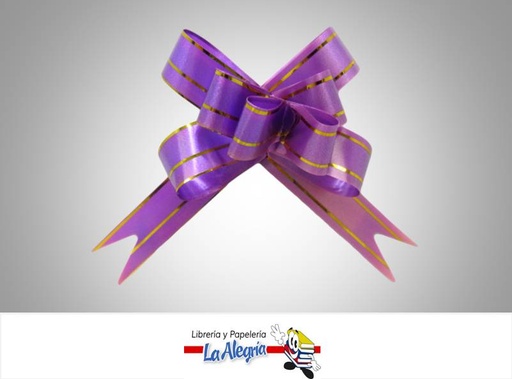 [LMG0021038] LAZO MAGICO 18X390MM MORADO/DORADO UND MARCA HAND DRAW FLOWER   
