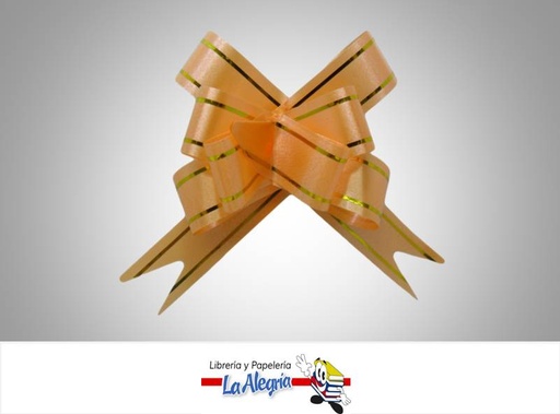 [LMG0021043] LAZO MAGICO 18X390MM NARANJA/DORADO UND MARCA HAND DRAW FLOWER   