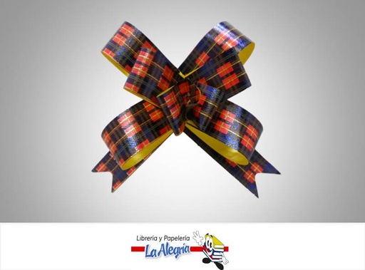 [LMG0022014] LAZO MAGICO 18X390MM AZUL UL/CUAD/ROJ UN MARCA HAND DRAW FLOWER   