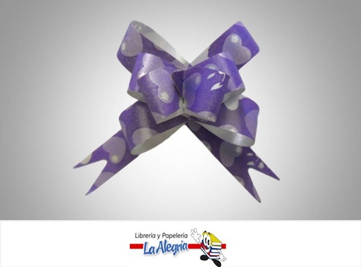 [LMG0026038] LAZO MAGICO 18X390MM MORADO/CORAZON UND MARCA HAND DRAW FLOWER   