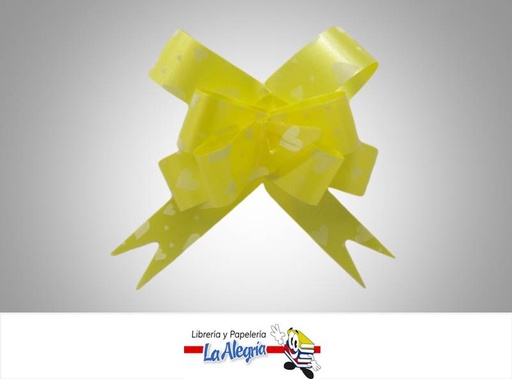 [LMG0027002] LAZO MAGICO 18X390MM AMARILLO/CORAZO UND MARCA HAND DRAW FLOWER   