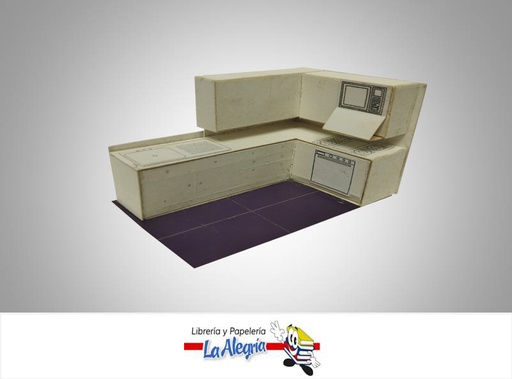 [M23] COCINA EN L C/MICRO P/MAQUETA ESC 1:50 U MARCA S/M   