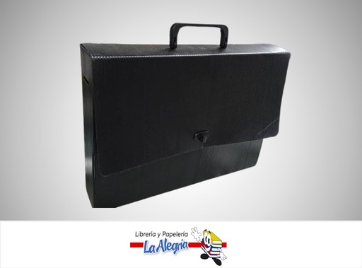[MA004] MALETIN PLASTICO NEGRO EXTRA OFICIO 8CM GROSO