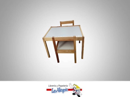 [MESAKK] MESA MADER/ACRILI 43X62X46 CM C/2 SILLA MARCA S/M   