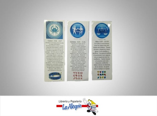 [MKL07] MARCA LIBRO 6,3X18 CM ZODIACO MARCA S/M   