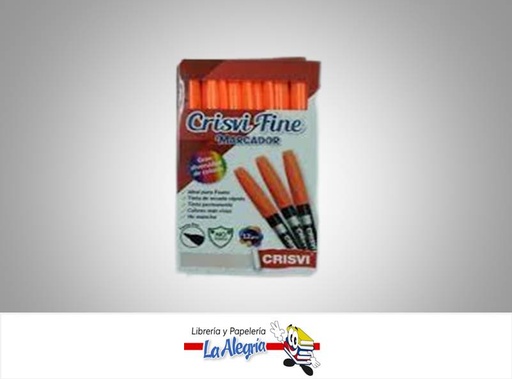 [MPF042] MARCADOR PUNTA FINA NARANJA UND MARCA CRISVI   