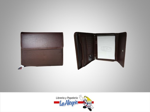 [MQ103] CARPETA EJECUTIVA CARTA MARRON UND MARCA TOP FIVE   