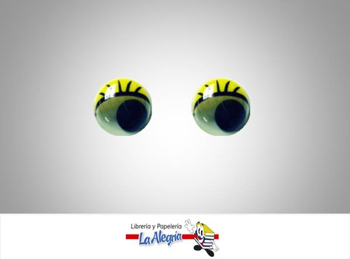 [OJO004P002] OJO LOCO REDONDO PESTANA 12MM AMARILLO U MARCA S/M   